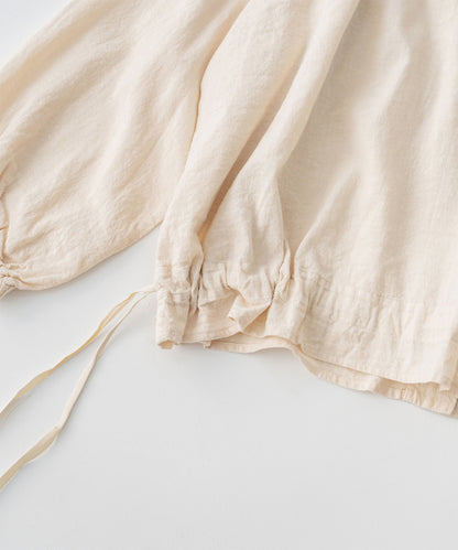 (Upcyclelino) Cotton Linen Omi-zarashi Two-way Tops