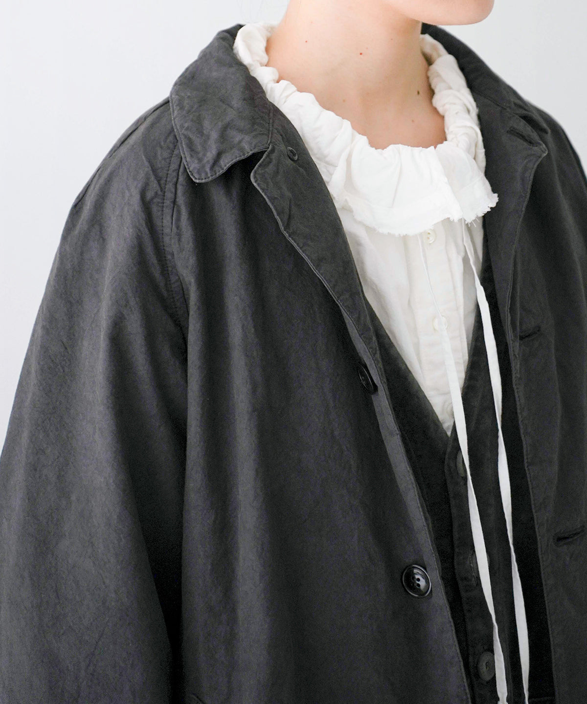 Super Water Repellent Supima Cotton Topcoat (Charcoal Gray)