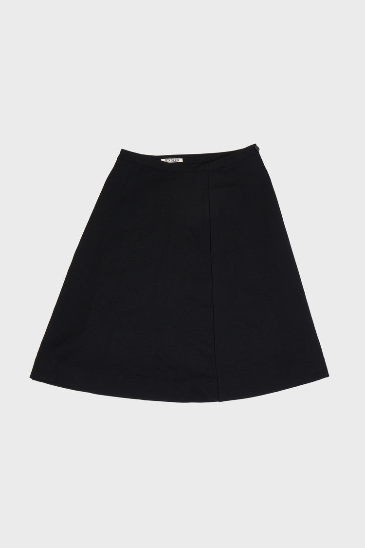 Pre order | Shirred lining wrap skirt in black