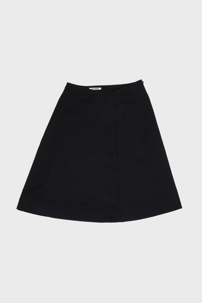 Pre order | Shirred lining wrap skirt in black