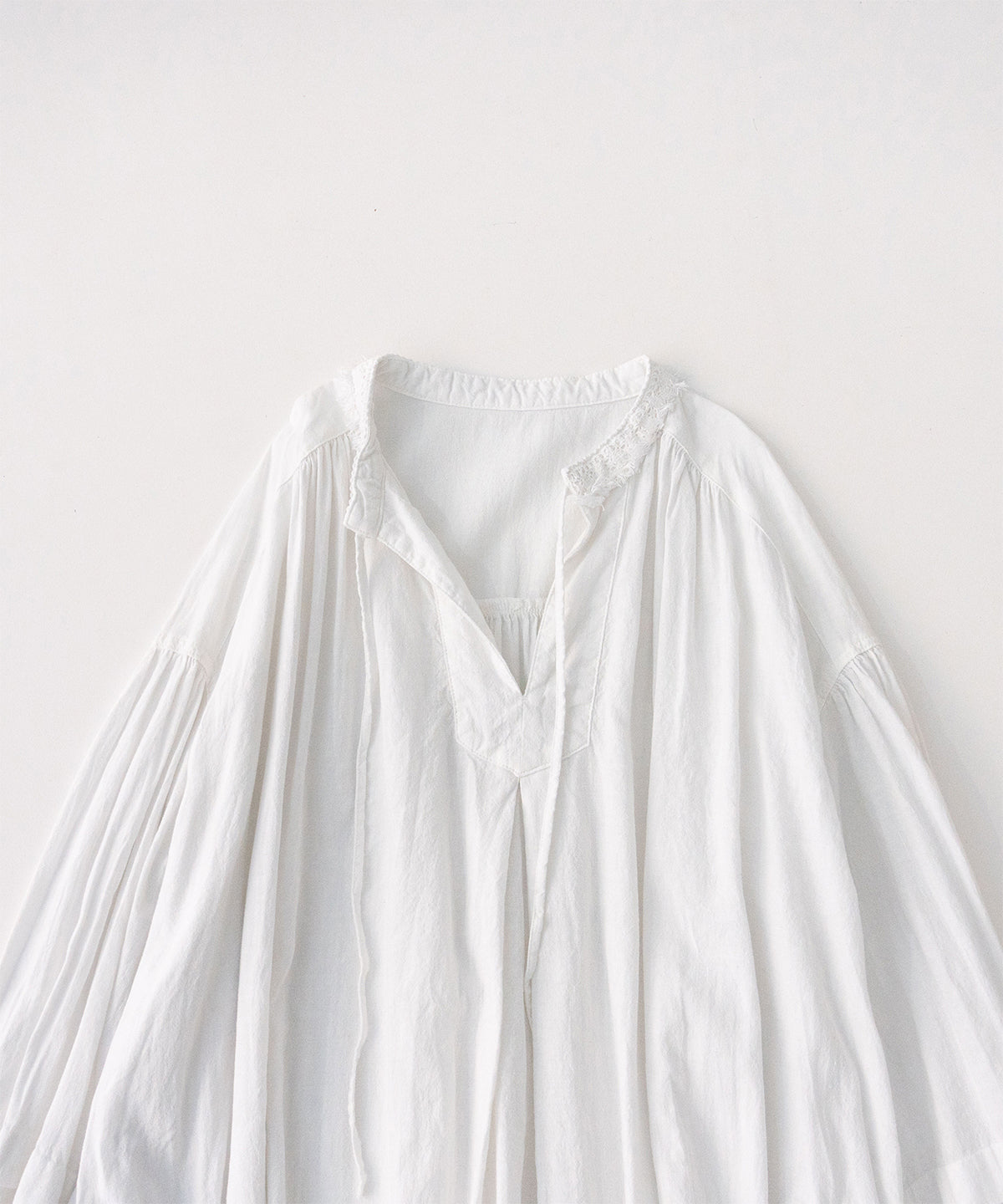 (UpcycleLino) Linen Cotton Omi-zarashi Lace Dress