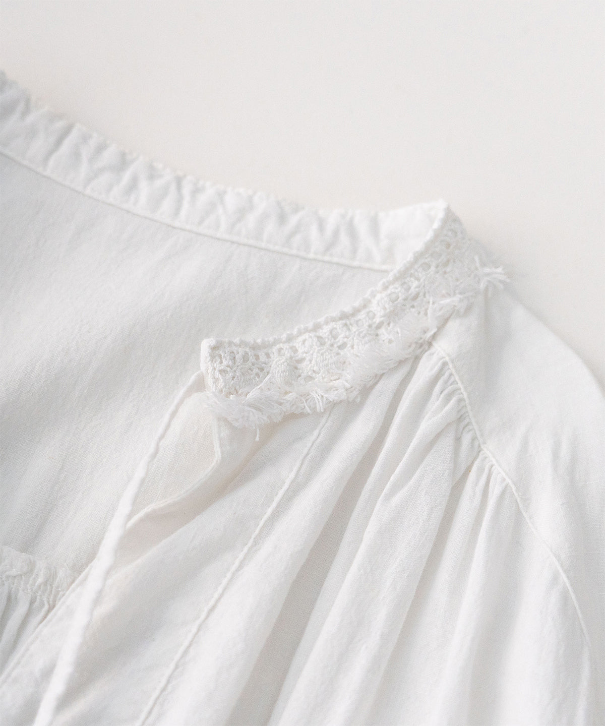 (UpcycleLino) Linen Cotton Omi-zarashi Lace Dress