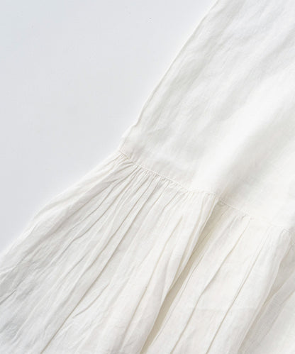 Linen Two-way Indian Embroidered Dress (White)