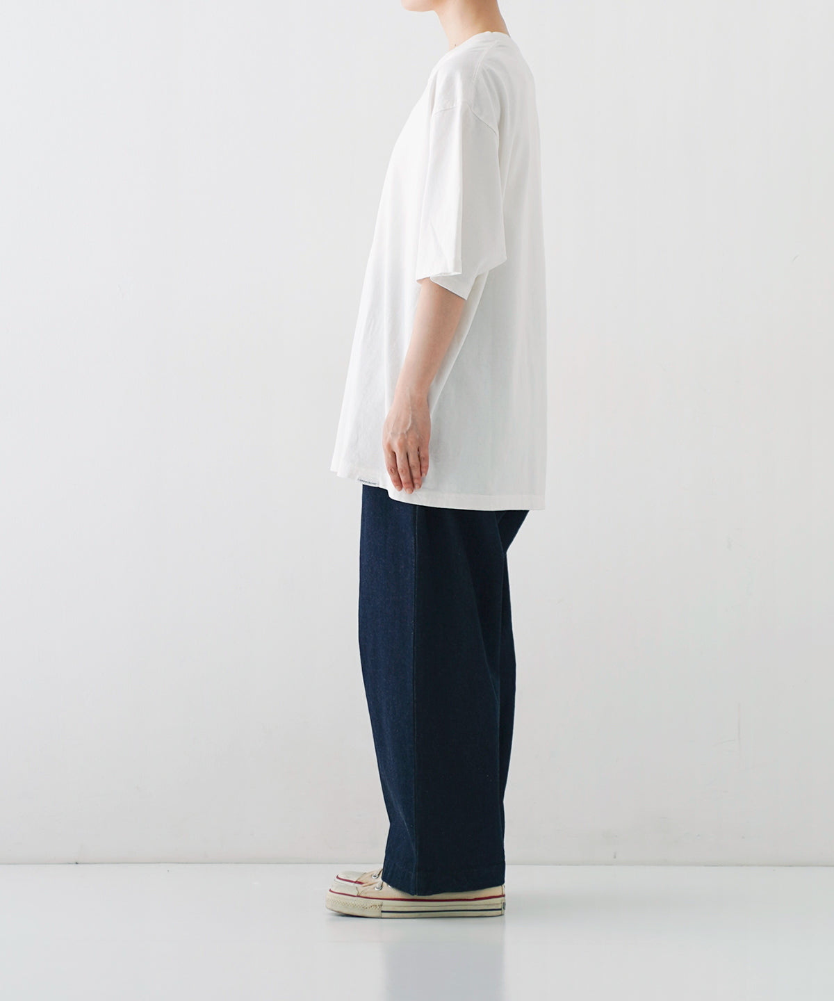 [UpcycleLino BASIC] Cotton Linen Jersey Wide-fit T-shirt