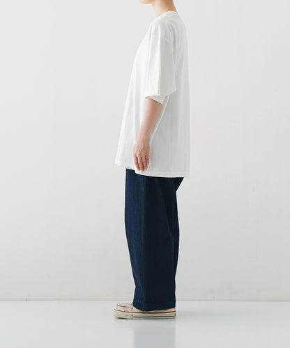 [UpcycleLino BASIC] Cotton Linen Jersey Wide-fit T-shirt