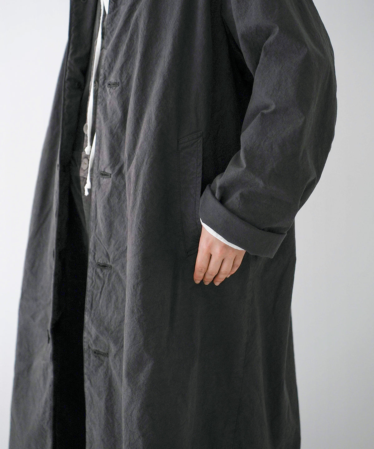 Super Water Repellent Supima Cotton Topcoat (Charcoal Gray)