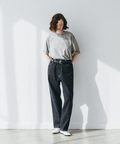 [UpcycleLino BASIC] Cotton Linen Jersey Wide-fit T-shirt