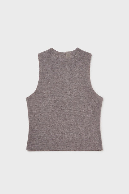 Knit sleeveless in purple ink