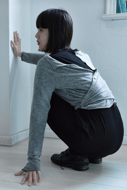 Cardigan layered jersey dress