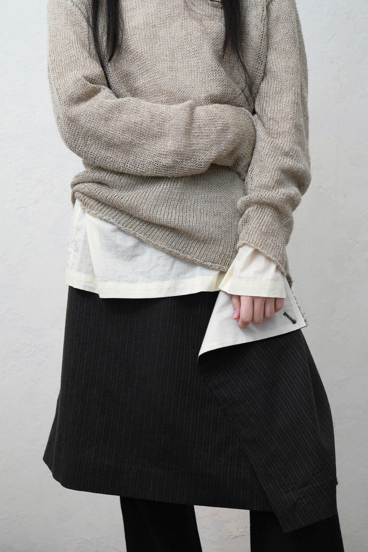(Pre order)Double layered sweater in natural