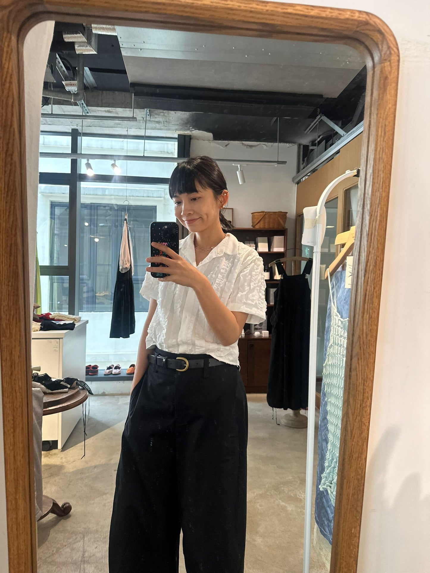 Ruffle lined reversible shirt