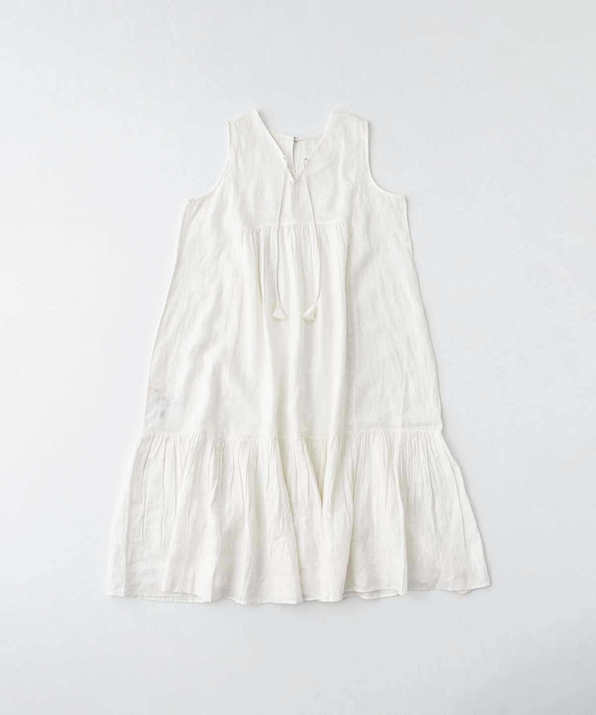 Linen Two-way Indian Embroidered Dress (White)