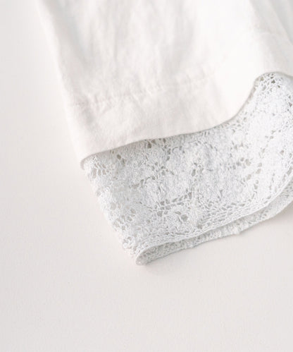 (UpcycleLino) Linen Cotton Omi-zarashi Lace Dress