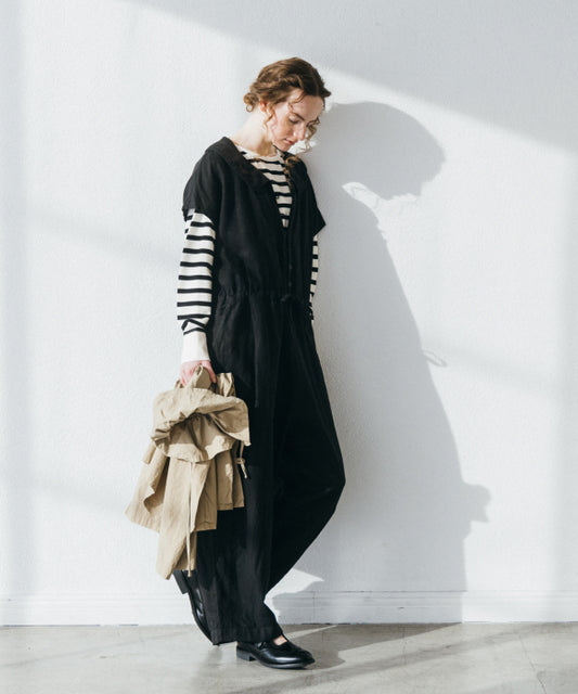 Heavy Linen Collared Salopette