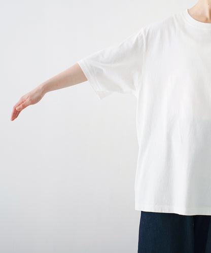 [UpcycleLino BASIC] Cotton Linen Jersey Wide-fit T-shirt