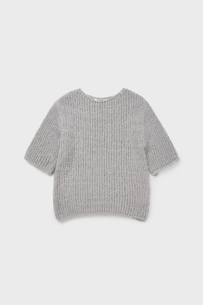 Chunky half sleeve knit in grey