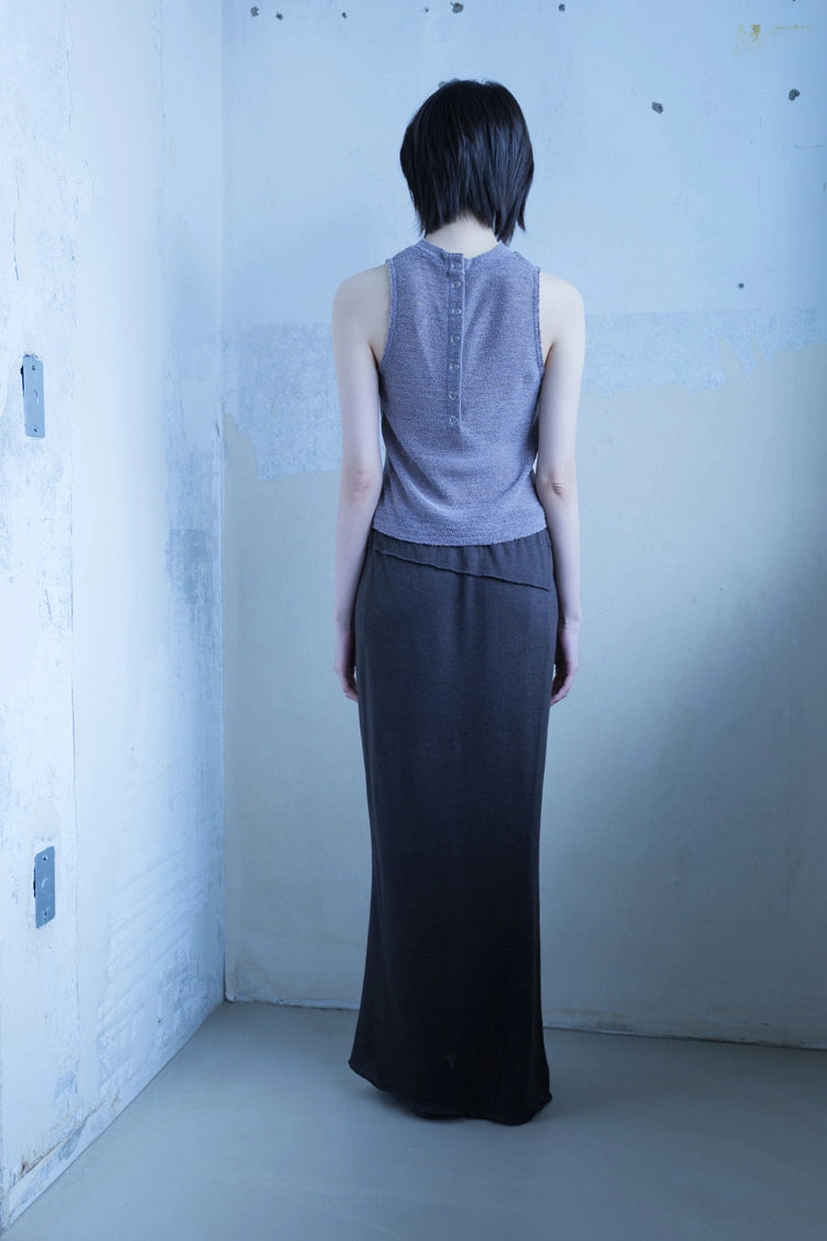 Knit sleeveless in purple ink