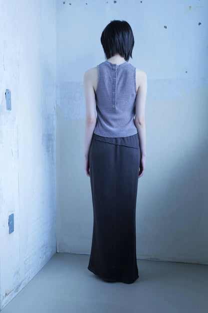 Knit sleeveless in purple ink