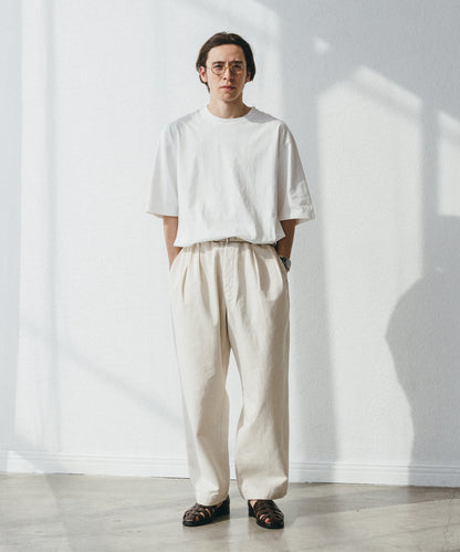 [UpcycleLino BASIC] Cotton Linen Jersey Wide-fit T-shirt