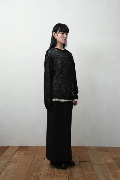 (Pre order) Double layered sweater in black