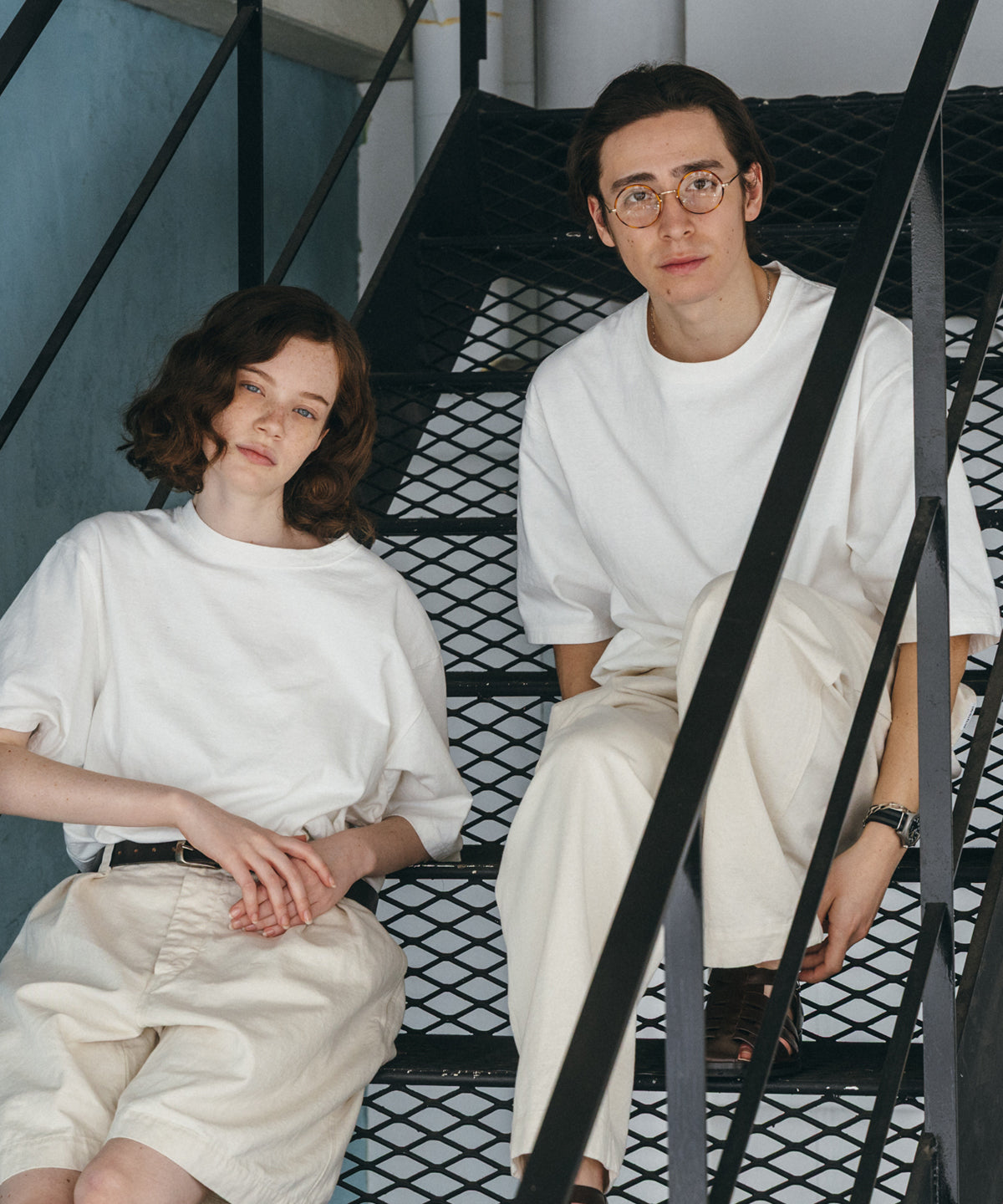 [UpcycleLino BASIC] Cotton Linen Jersey Wide-fit T-shirt