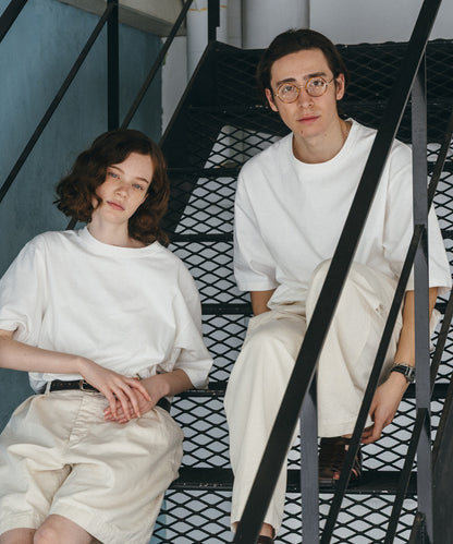 [UpcycleLino BASIC] Cotton Linen Jersey Wide-fit T-shirt