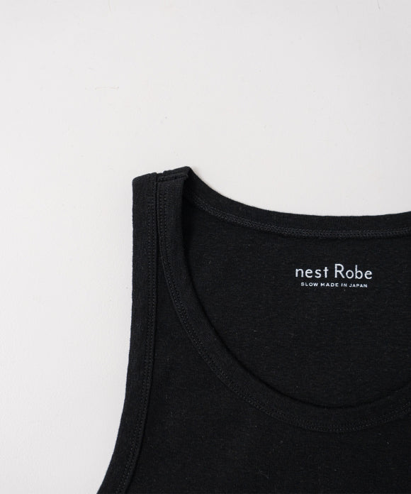 Raffy Cotton Rib Tank Top - Black