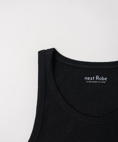 Raffy Cotton Rib Tank Top - Black
