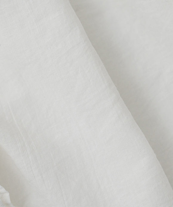 Cotton Linen Ramie Lawn Frill Shirt - Off White