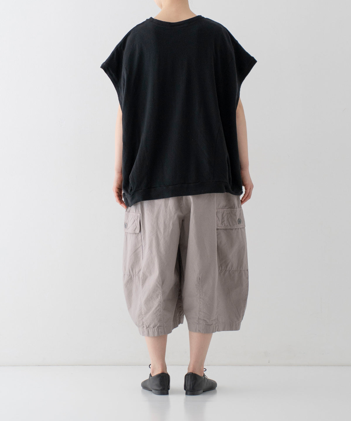 Cotton Linen Sleeveless Jersey - Black