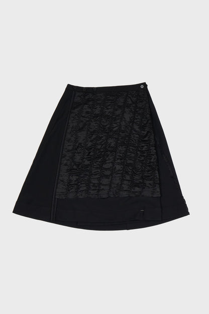 Pre order | Shirred lining wrap skirt in black