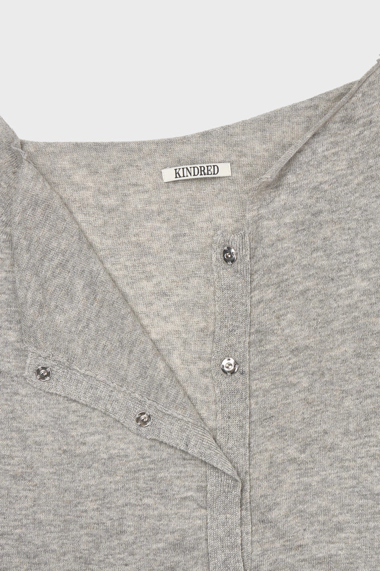 Off-shoulder cardigan in heather grey