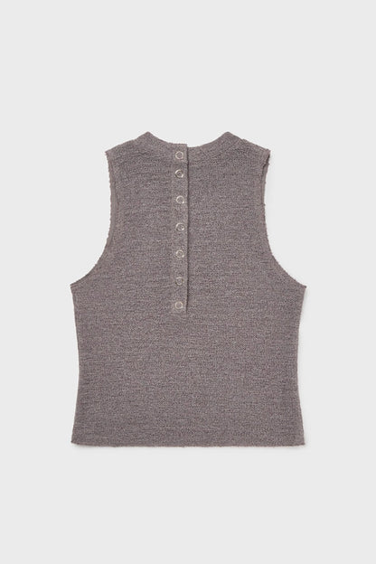 Knit sleeveless in purple ink