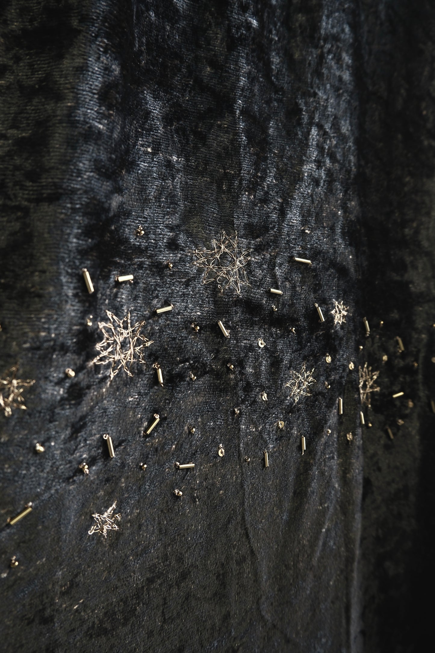 Lila Starry nights brown charcoal velvet dress