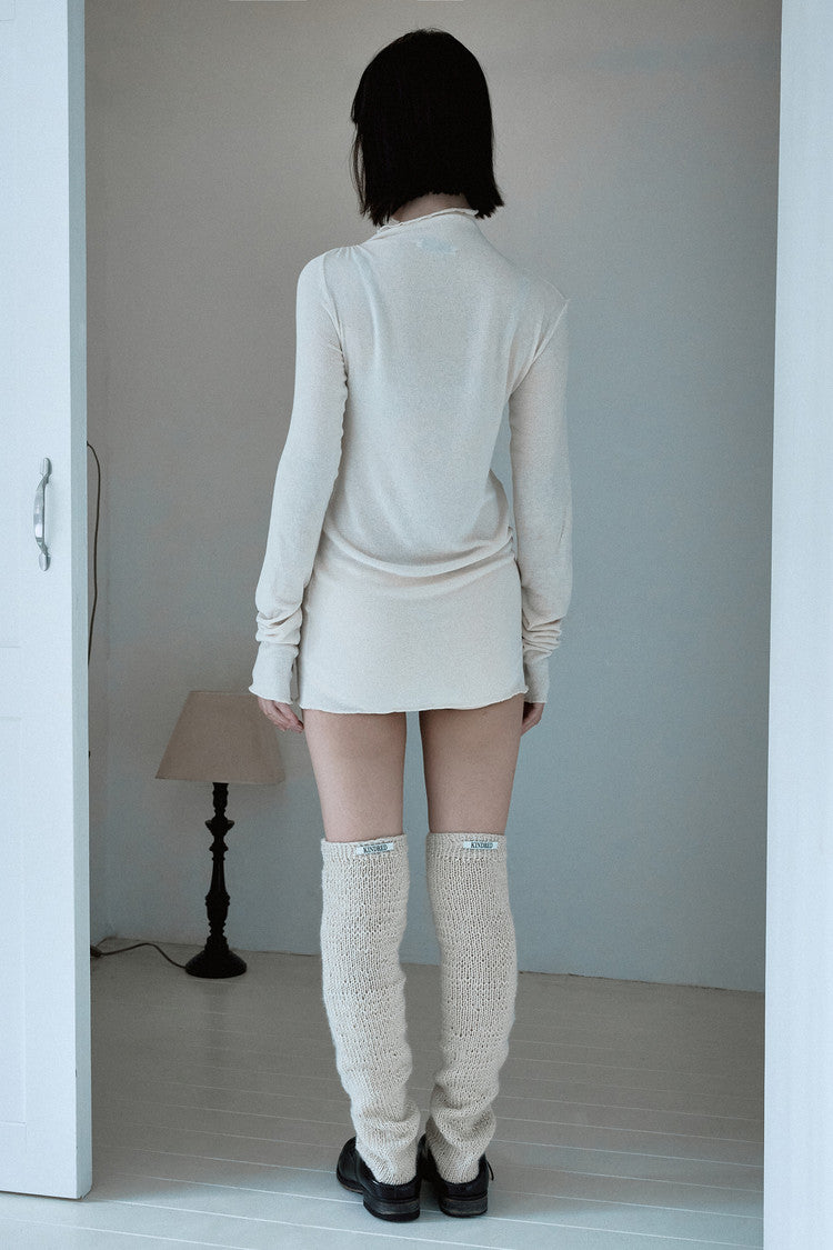 Chunky wool overknee socks