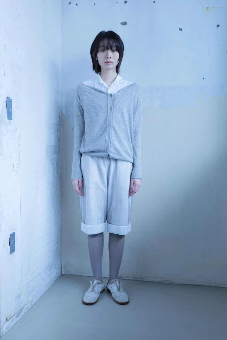 Off-shoulder cardigan in heather grey