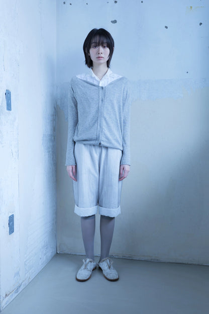 Off-shoulder cardigan in heather grey