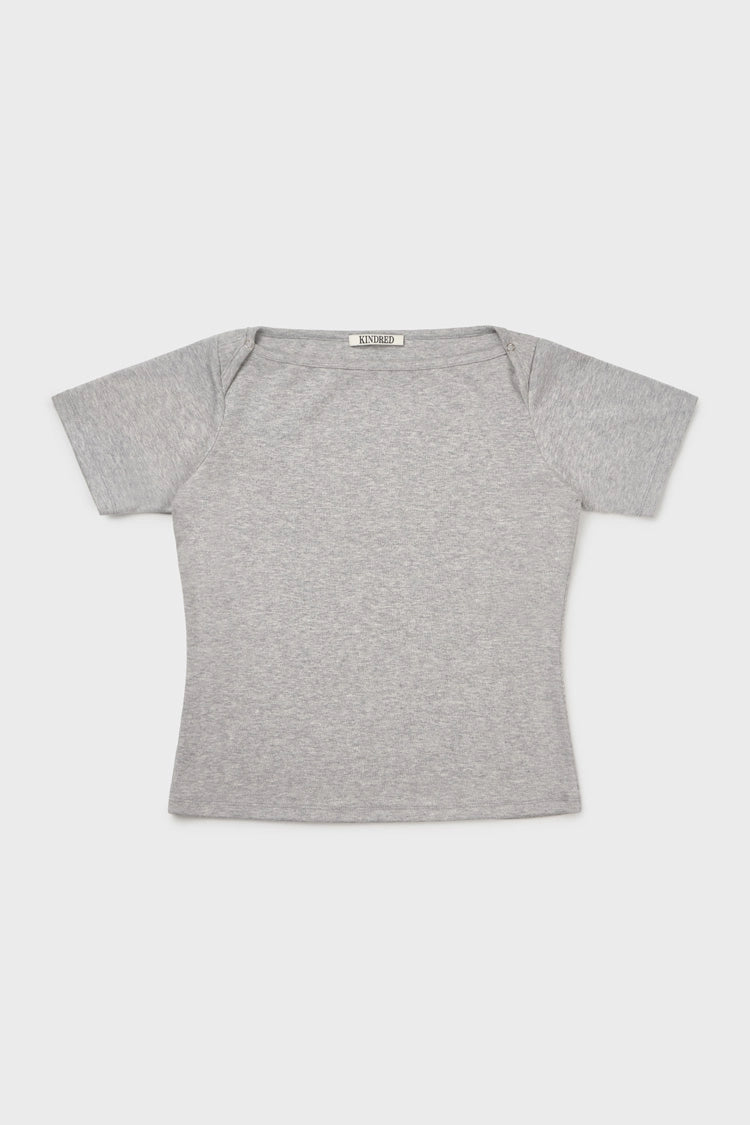 Baby snap t-shirt in grey