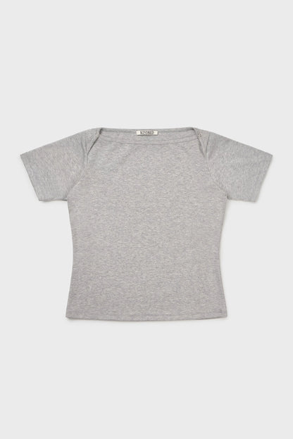 Baby snap t-shirt in grey