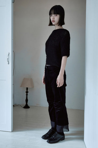 Chunky half sleeve knit in black