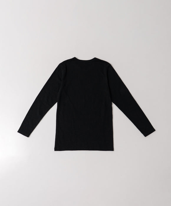 Raffy Cotton Rib Long Sleeve T Shirt - Black
