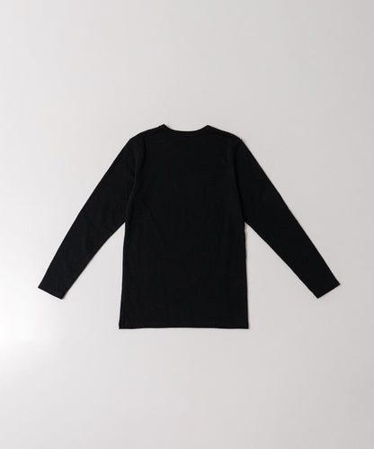 Raffy Cotton Rib Long Sleeve T Shirt - Black