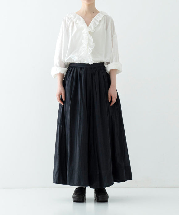Cotton Linen Ramie Lawn Gathered Skirt