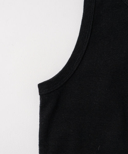 Raffy Cotton Rib Tank Top - Black