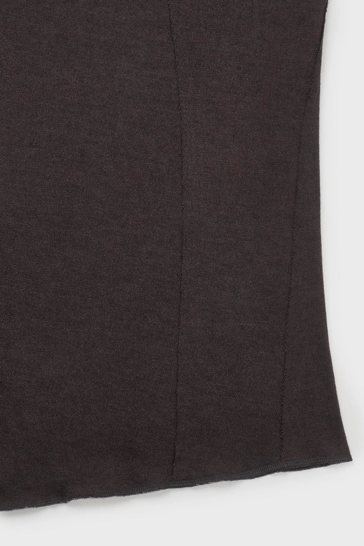 Knit maxi skirt in brown