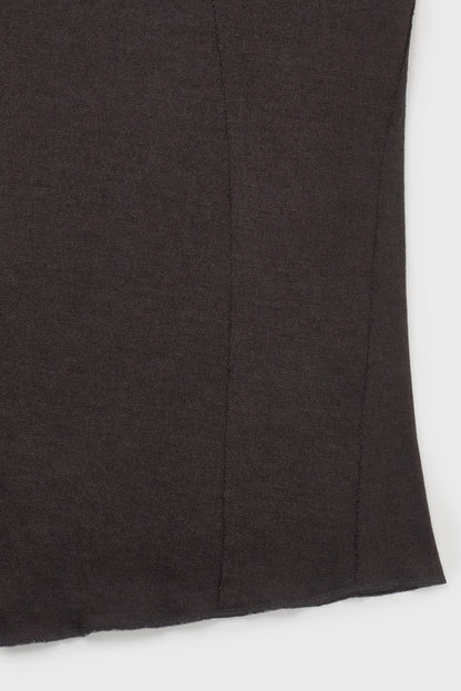 Knit maxi skirt in brown