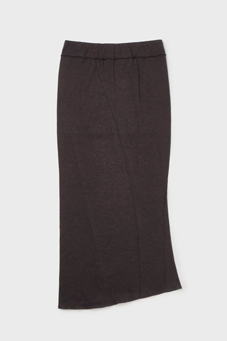Knit maxi skirt in brown