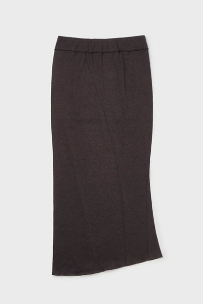 Knit maxi skirt in brown