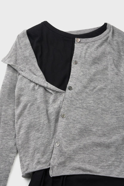 Cardigan layered jersey dress