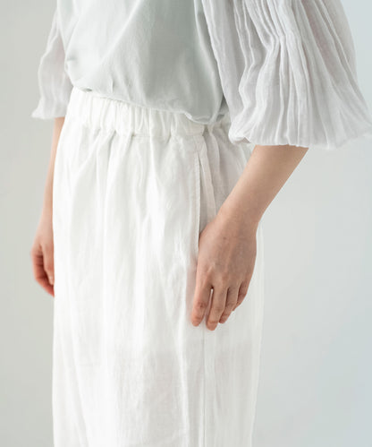 Linen Scallop Lace Frill Pants - Off White